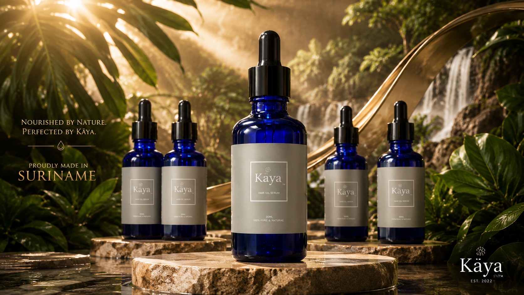 Kaya hair oil bottles